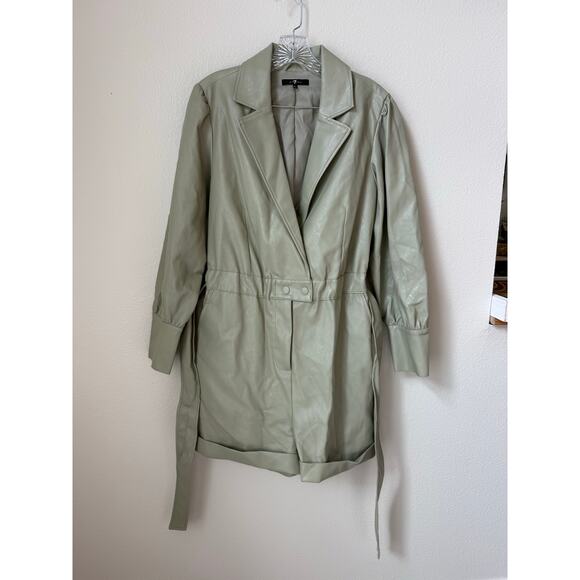 NWOT Revolve 7 For All Mankind Faux Leather Belted Romper Size Large - Picture 2 of 8